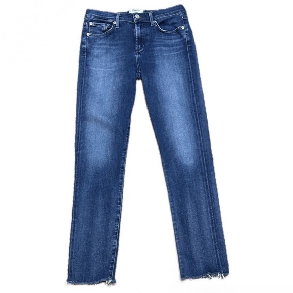 👖⚡ AGOLDE Distressed Straight Ankle Jeans | Women’s Sz 26 | Cropped Vintage Blue - Picture 1 of 5